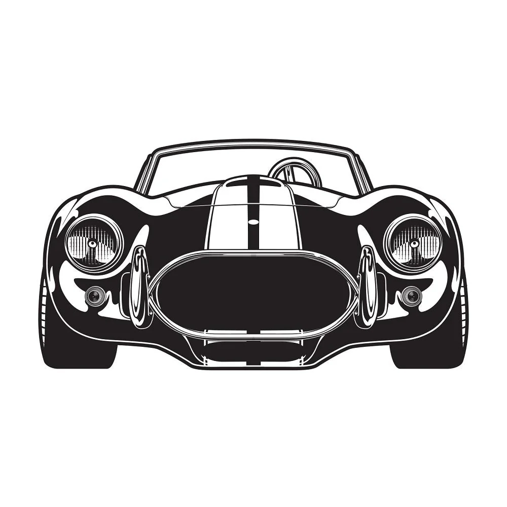 Vintage Race Car Fabric Panel