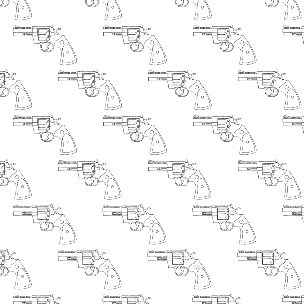 Vintage Revolver Fabric - Black