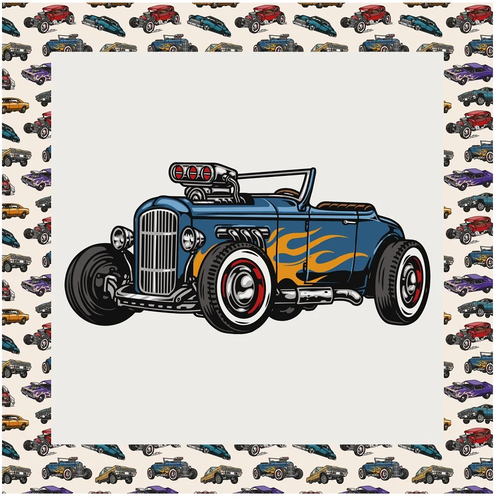 Vintage Roadsters Pillow Panels - Tan - Image 2