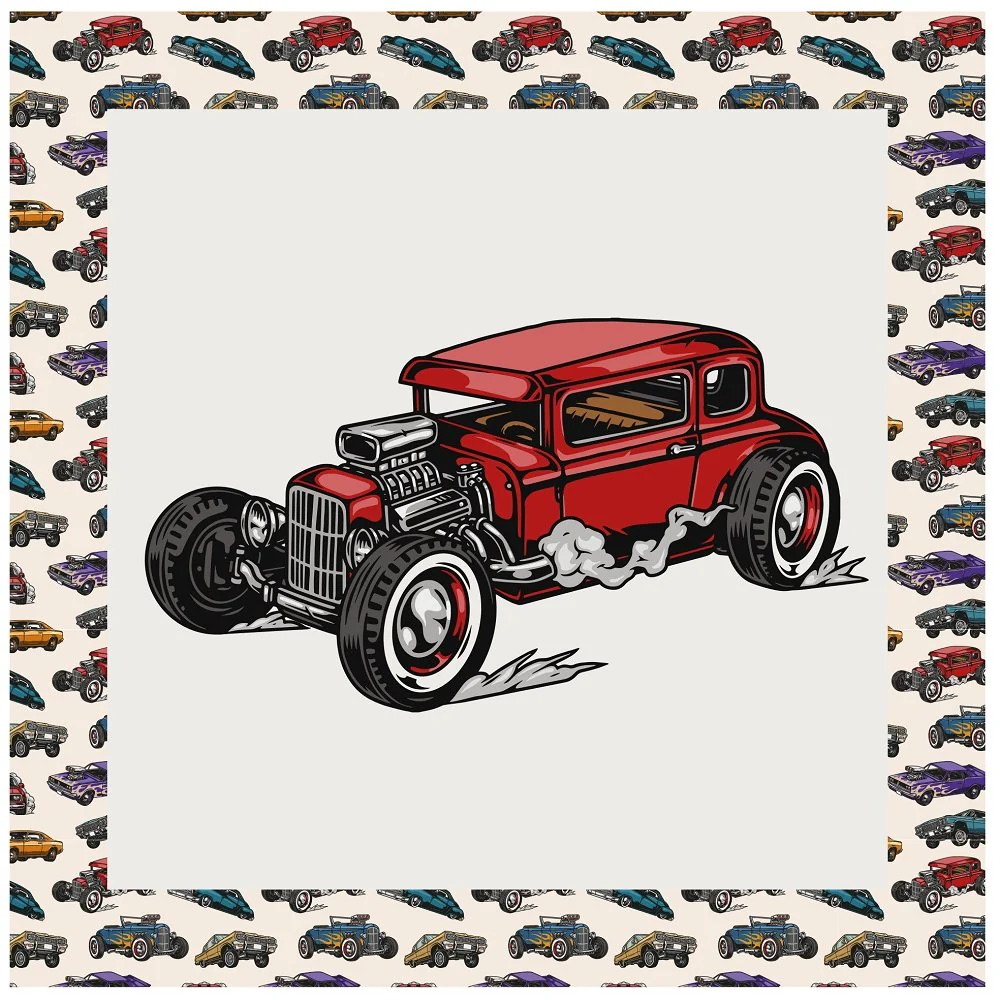 Vintage Roadsters Pillow Panels - Tan - Image 3