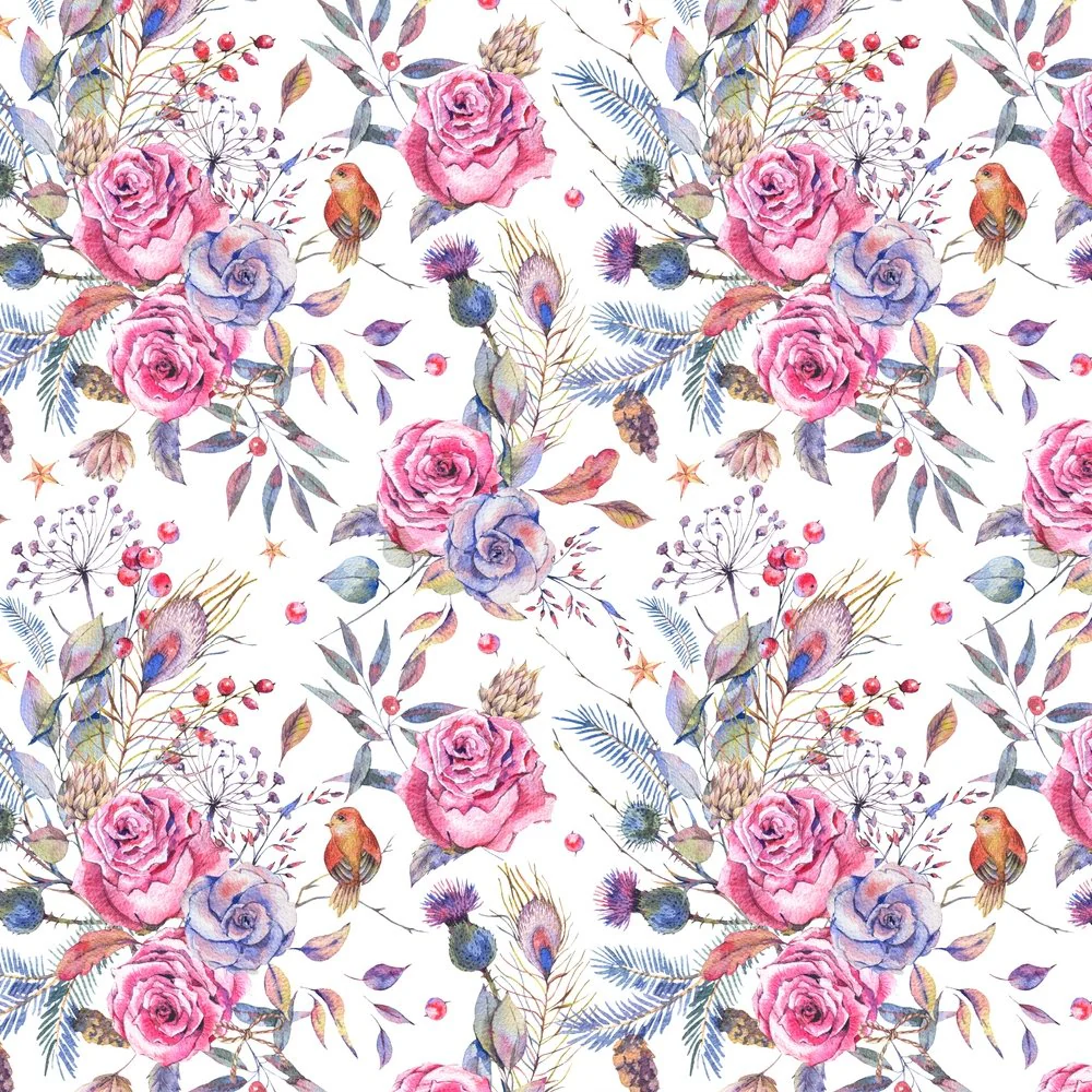 Vintage Roses Of The Forest Fabric