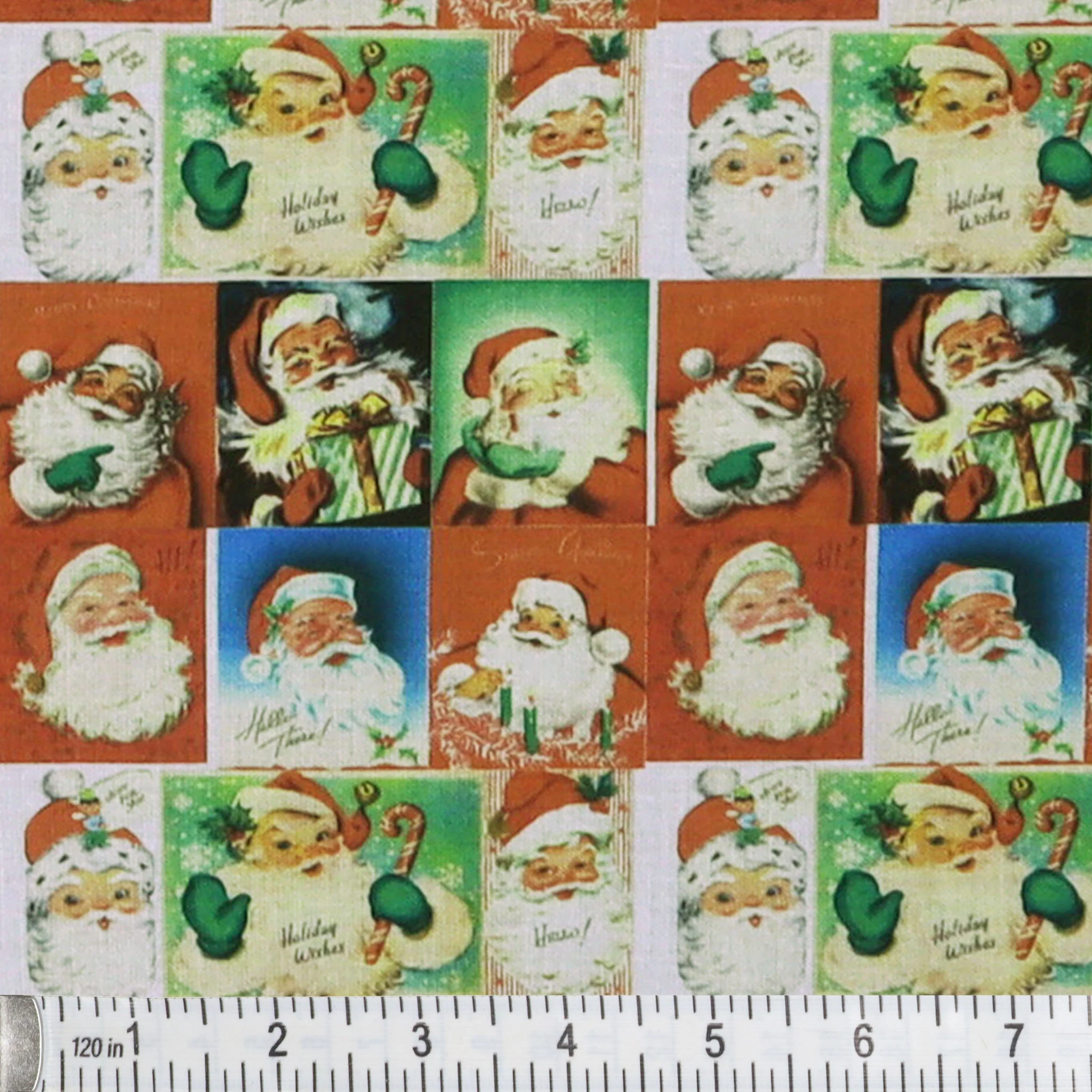 Vintage Santa Claus Collage #3 Fabric - Image 2