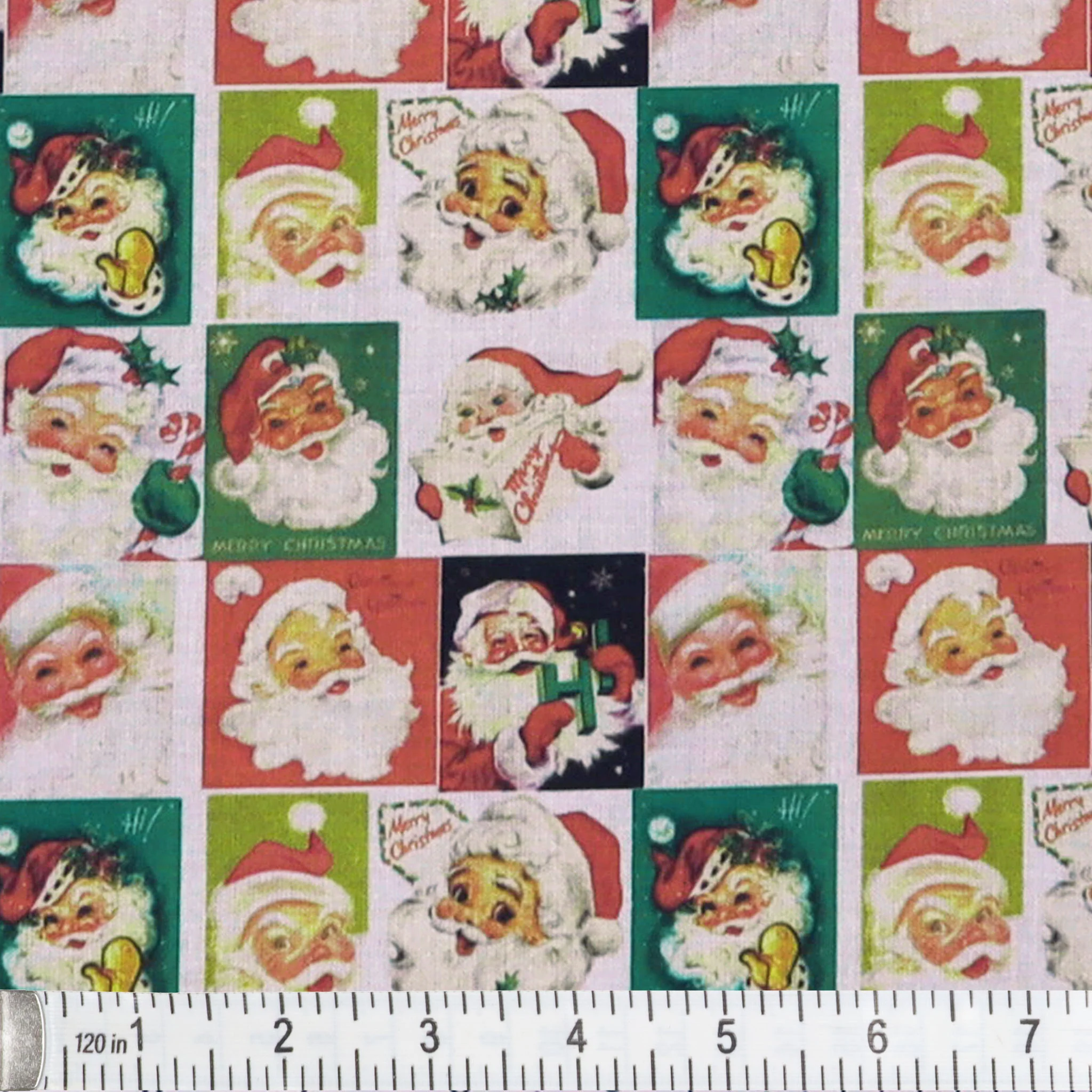 Vintage Santa Claus Collage #4 Fabric - Image 2