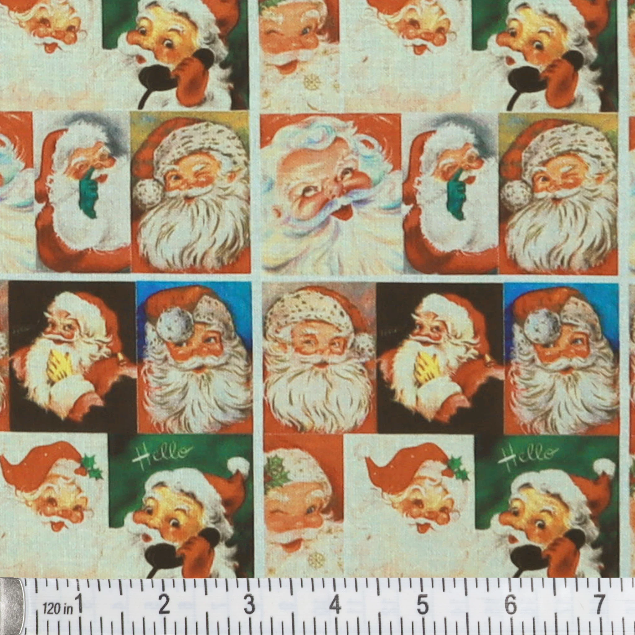 Vintage Santa Claus Collage #5 Fabric - Image 2