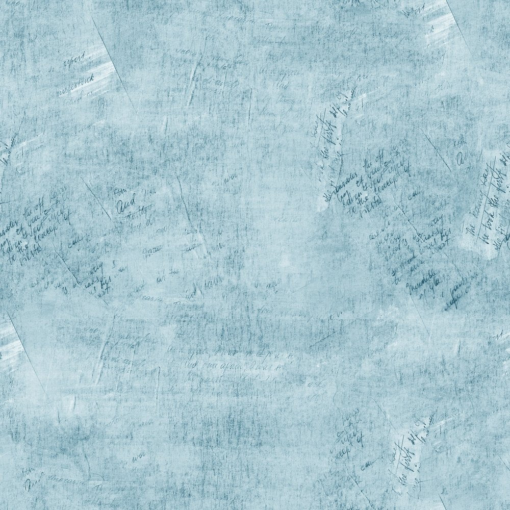 Vintage Script Fabric - Blue Mana
