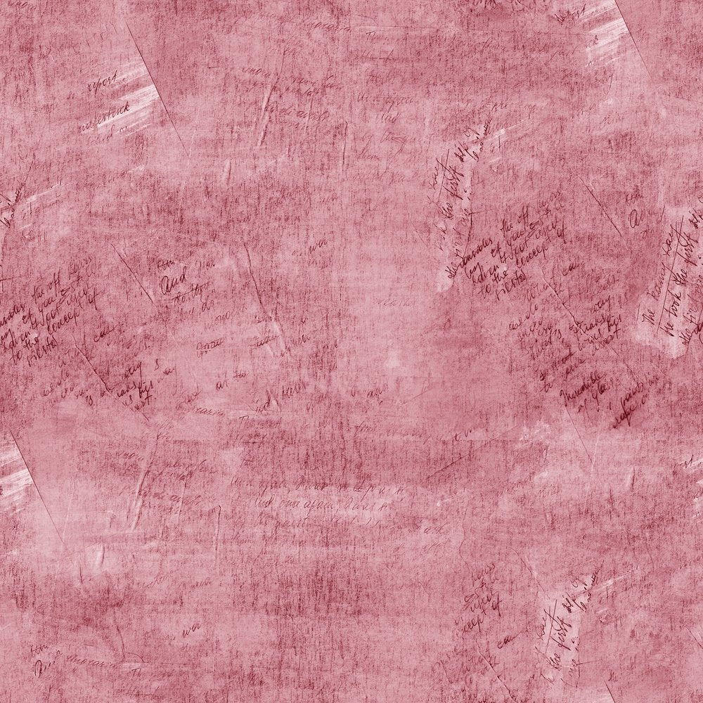 Vintage Script Fabric - Crimson