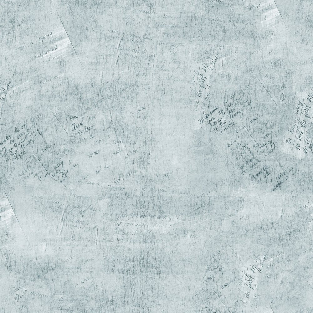 Vintage Script Fabric - Light Washed Blue