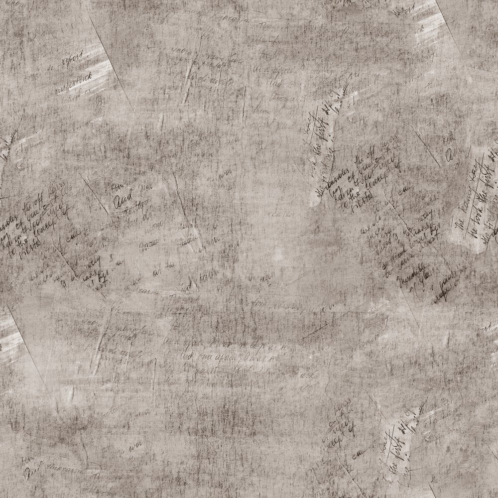 Vintage Script Fabric - Mission Brown