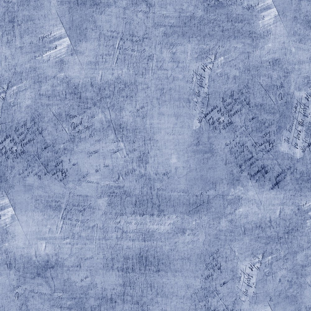 Vintage Script Fabric - Nuit Blanche