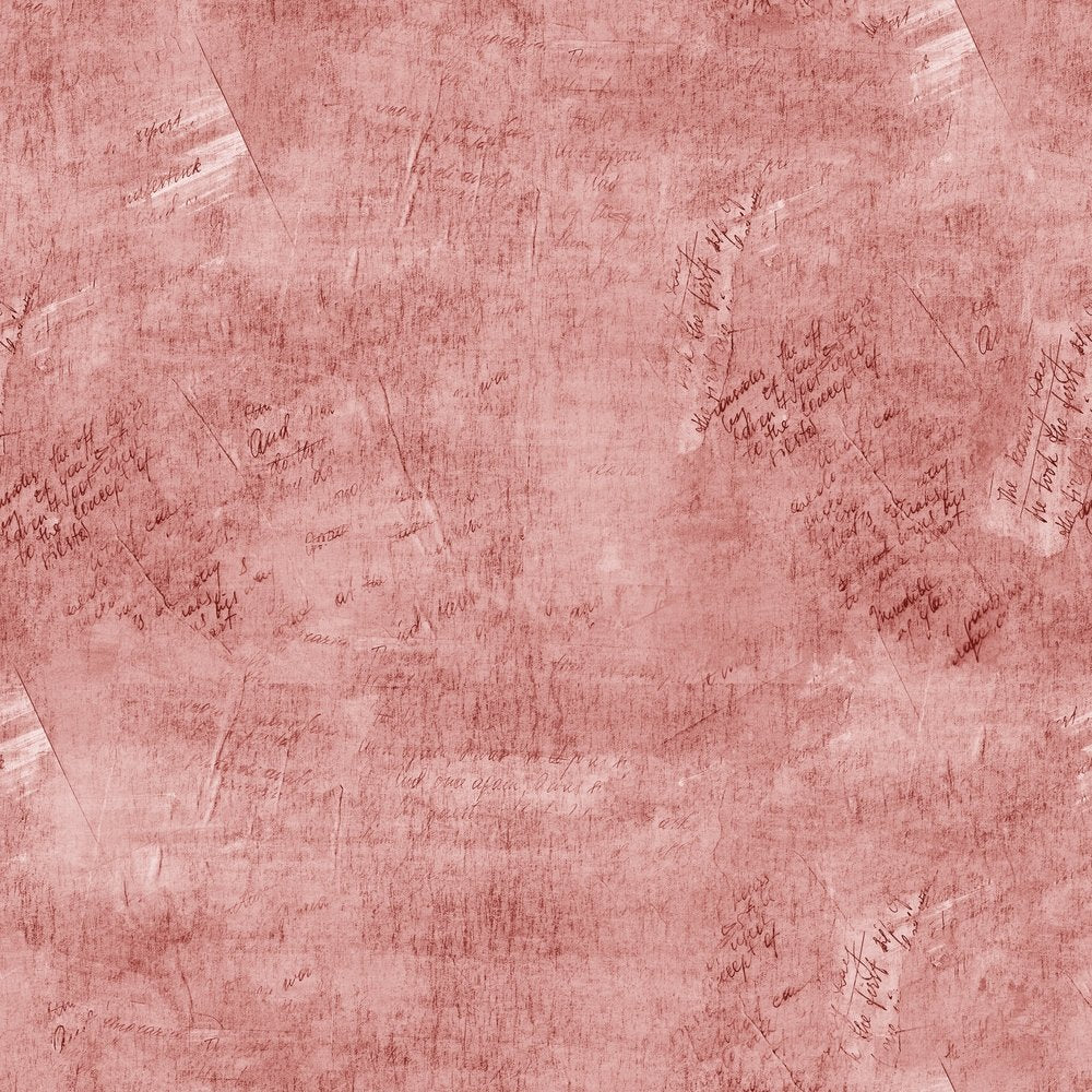 Vintage Script Fabric - Red Rampage