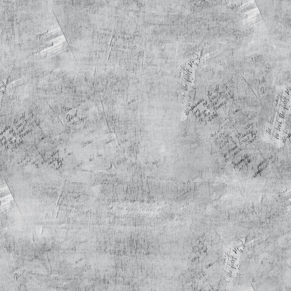 Vintage Script Fabric - Steely Grey
