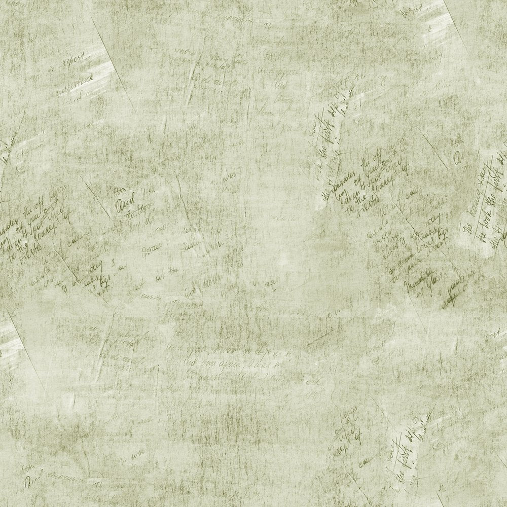 Vintage Script Fabric - Sunny Lime
