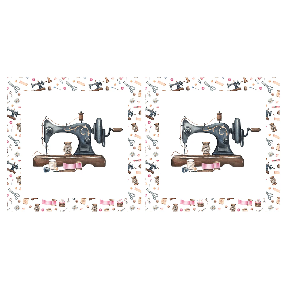 Vintage Sewing Machine Pillow Panels - Image 2