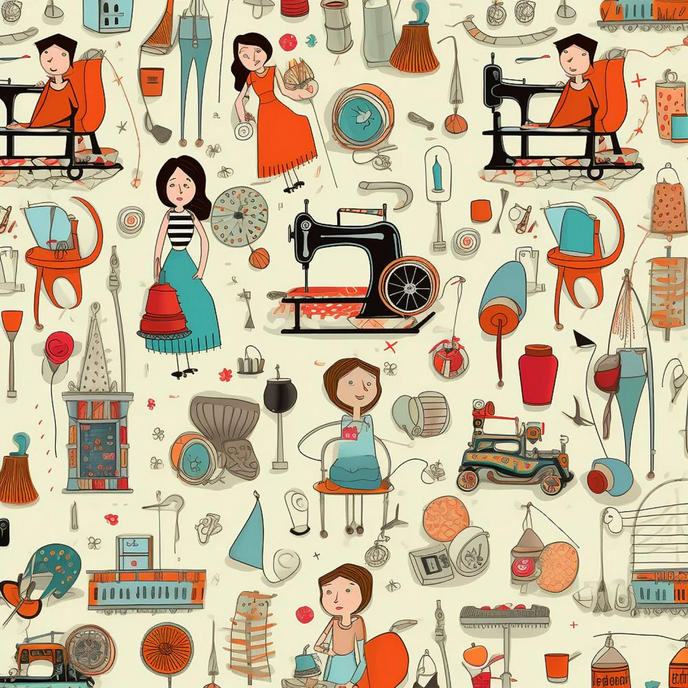 Vintage Sewing Party #4 Fabric