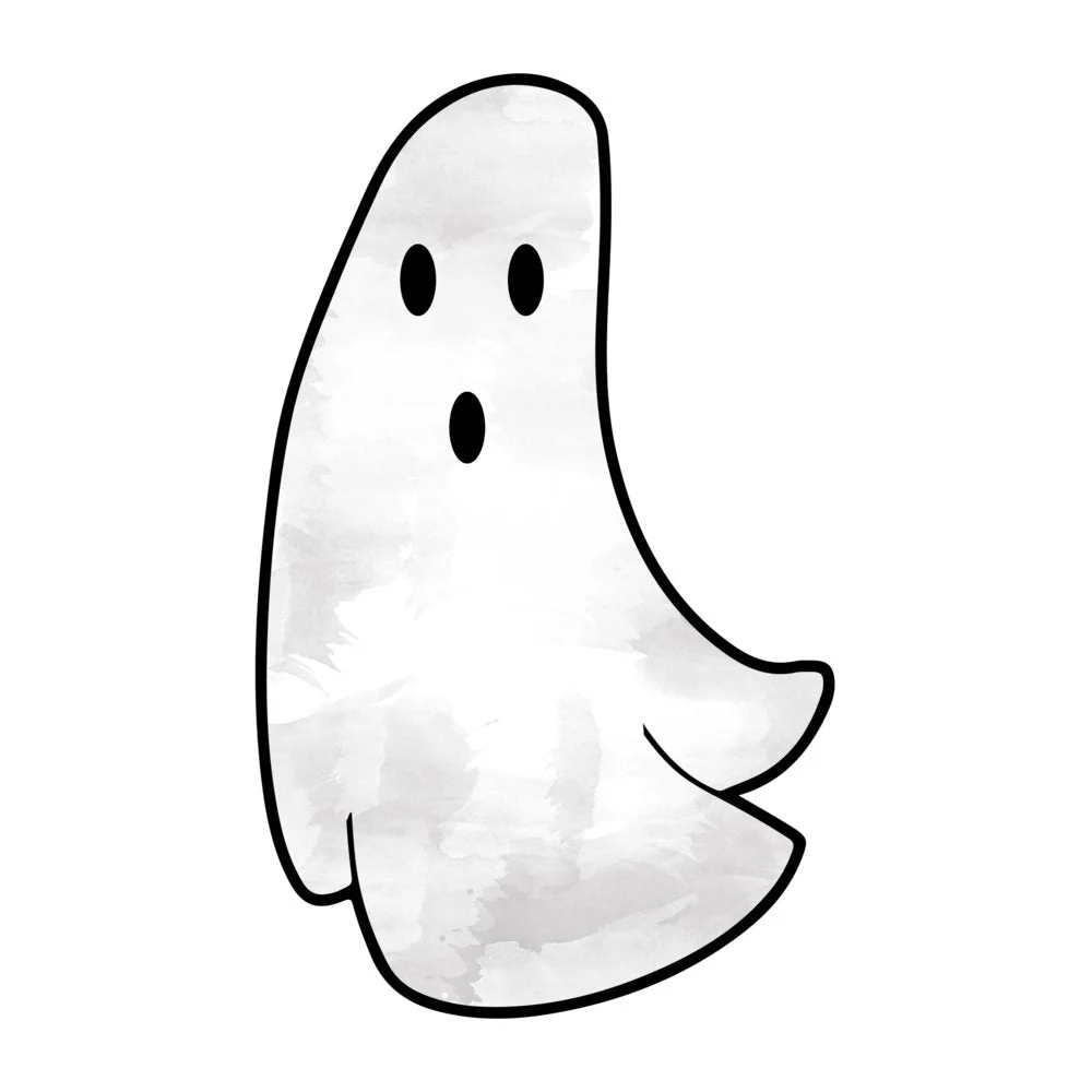 Vintage Trick or Treat Ghost Fabric Panel