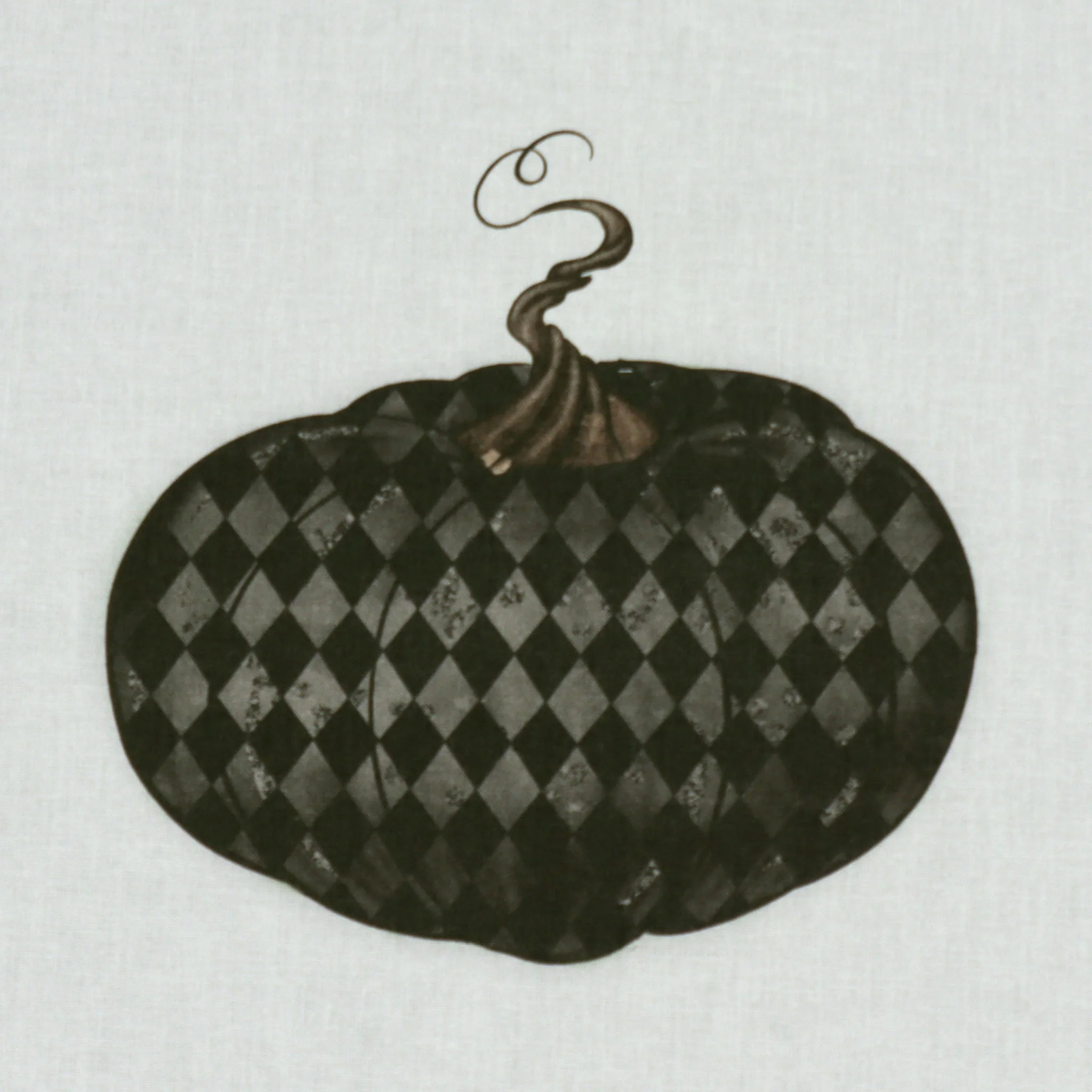 Vintage Trick or Treat Pumpkin Black Fabric Panel