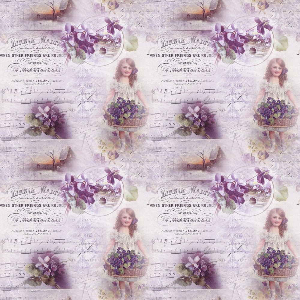 Vintage Violets #5 Fabric