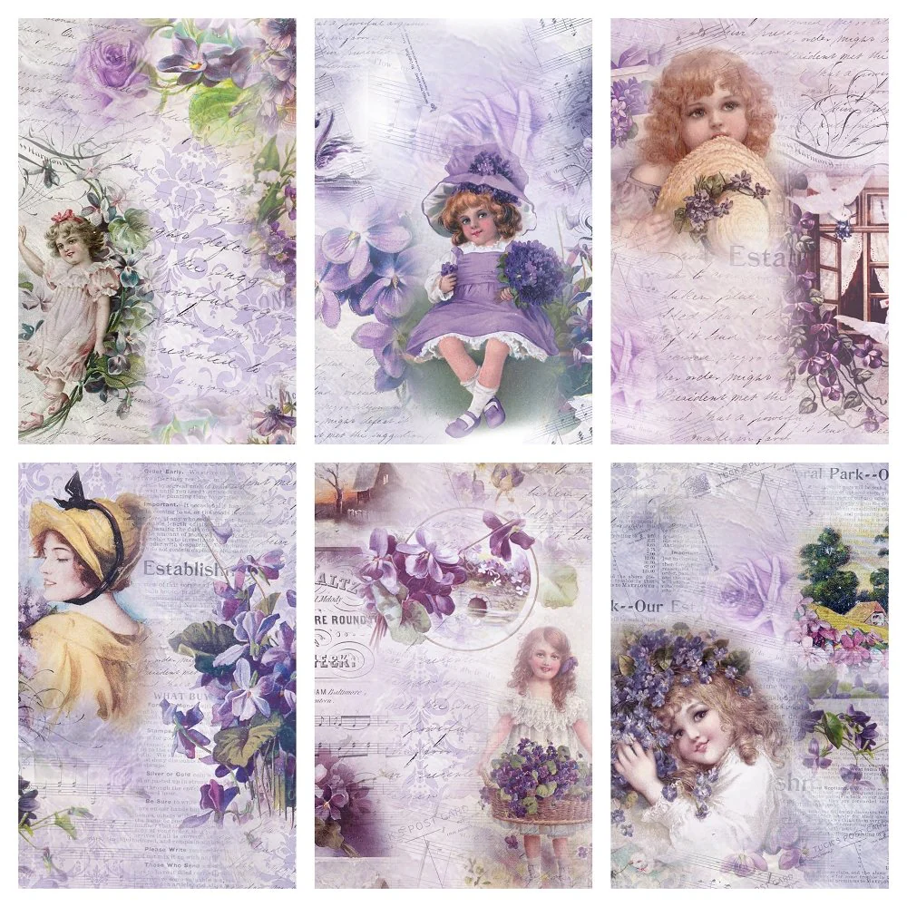 Vintage Violets Fat Quarter Bundle - 6 Pieces