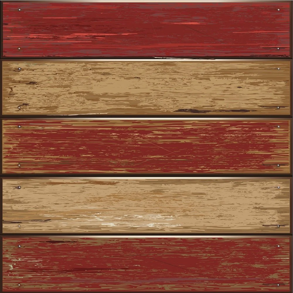 Vintage Wood Planks Fabric - Barn Red