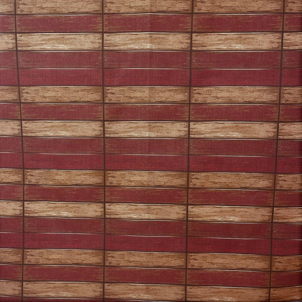 Vintage Wood Planks Fabric - Barn Red - Image 2
