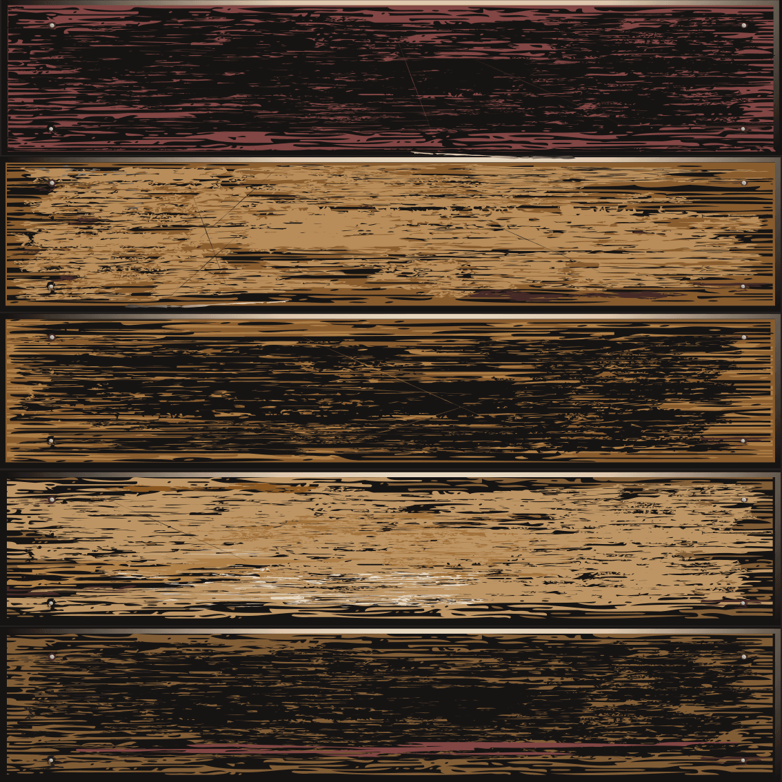 Vintage Wood Planks Fabric - Black