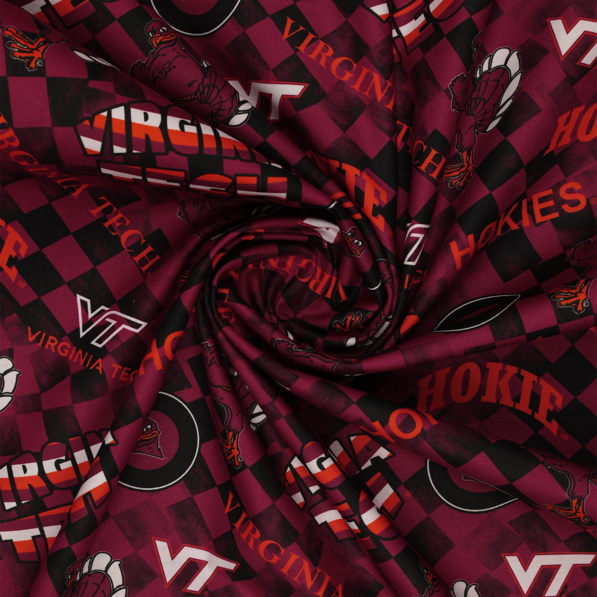 Virginia Tech Hokies Allover Checker Fabric - Image 2