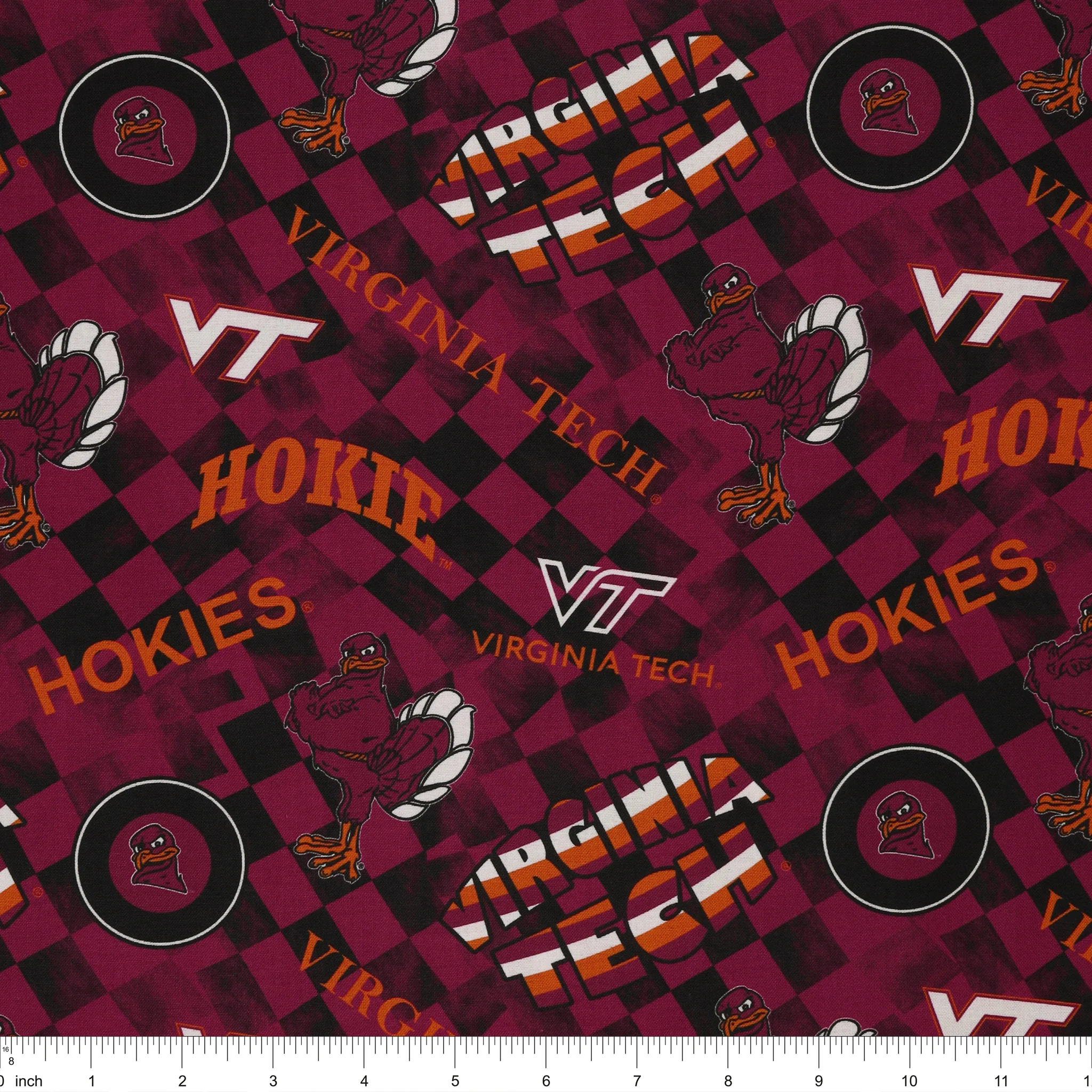 Virginia Tech Hokies Allover Checker Fabric - Image 3