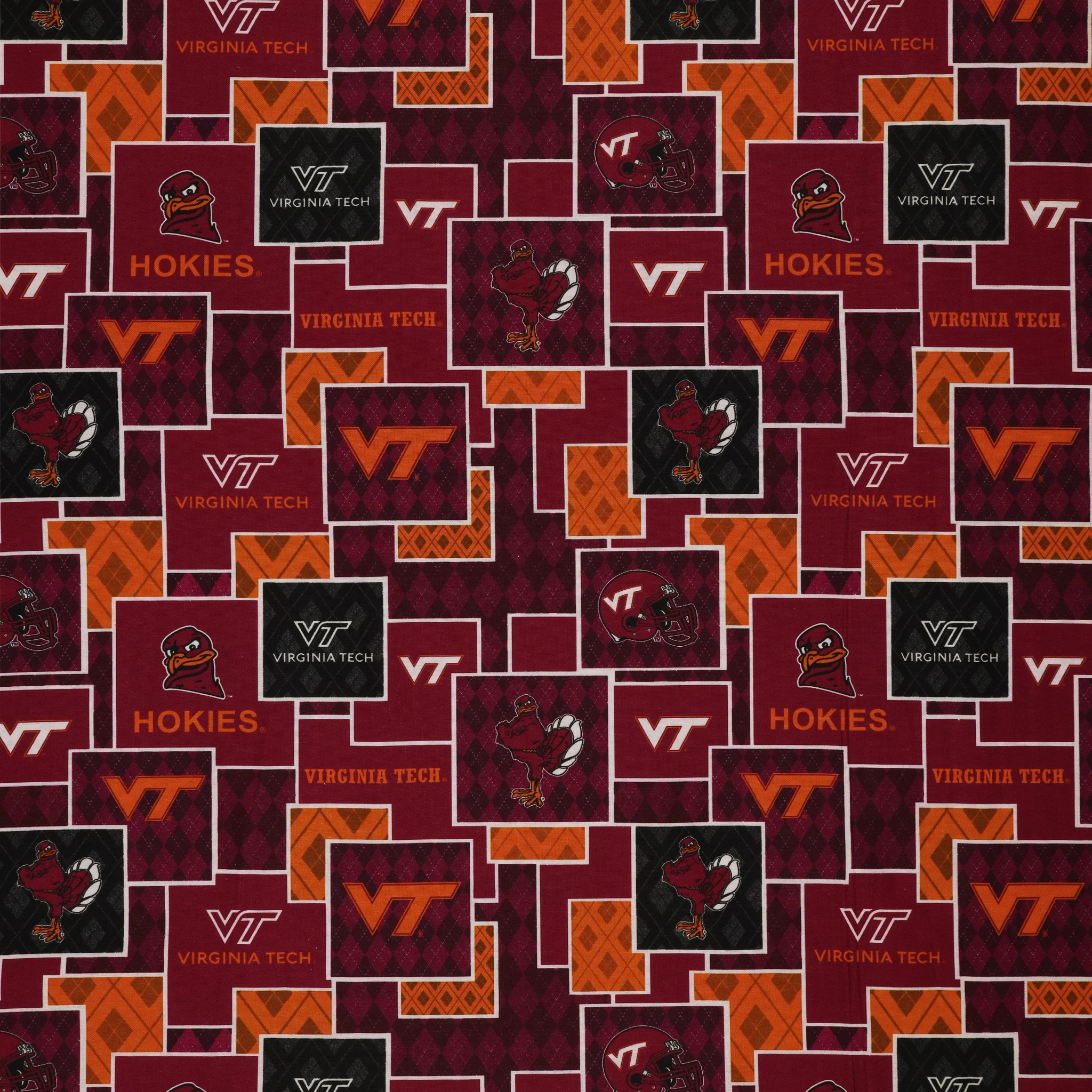 Virginia Tech University Argyle Boxes Fabric