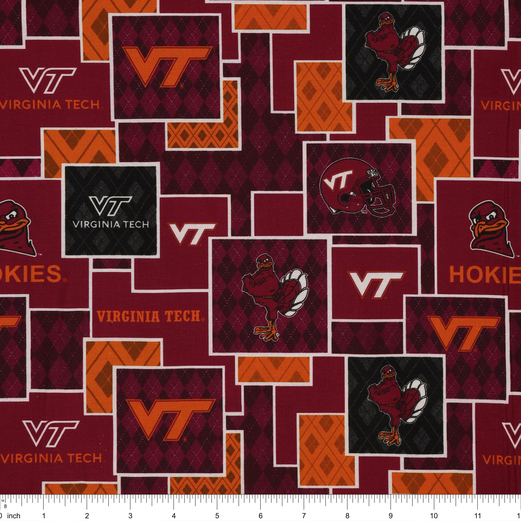 Virginia Tech University Argyle Boxes Fabric - Image 3