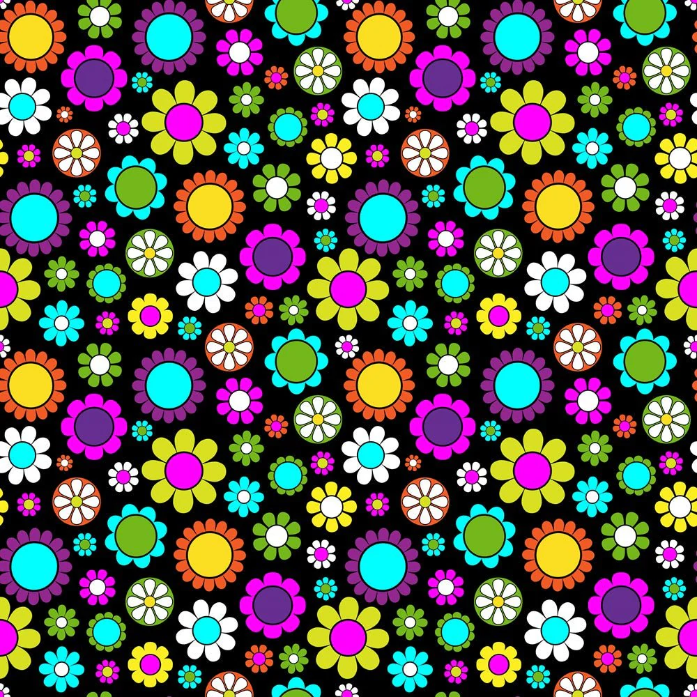 Vivid Flowers Pattern #1 Fabric