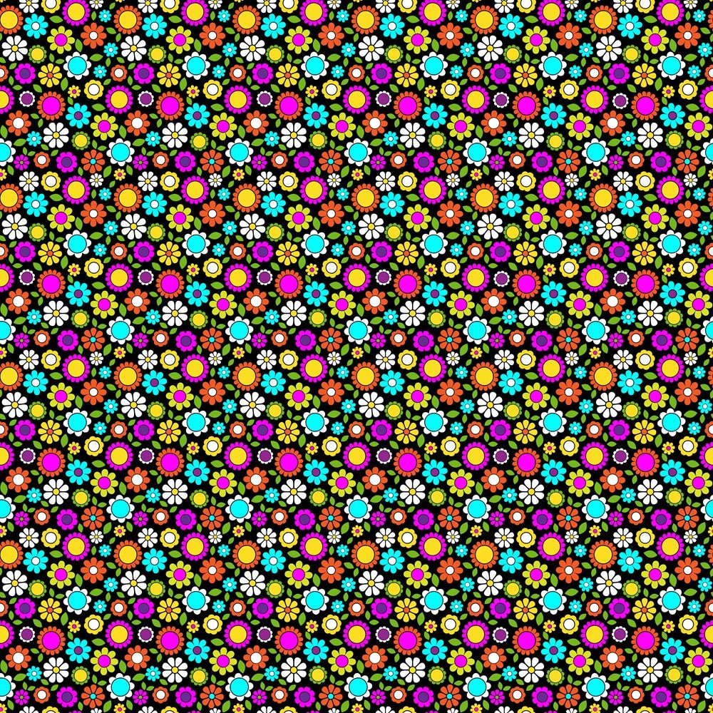 Vivid Packed Mini Flowers Fabric - Multi