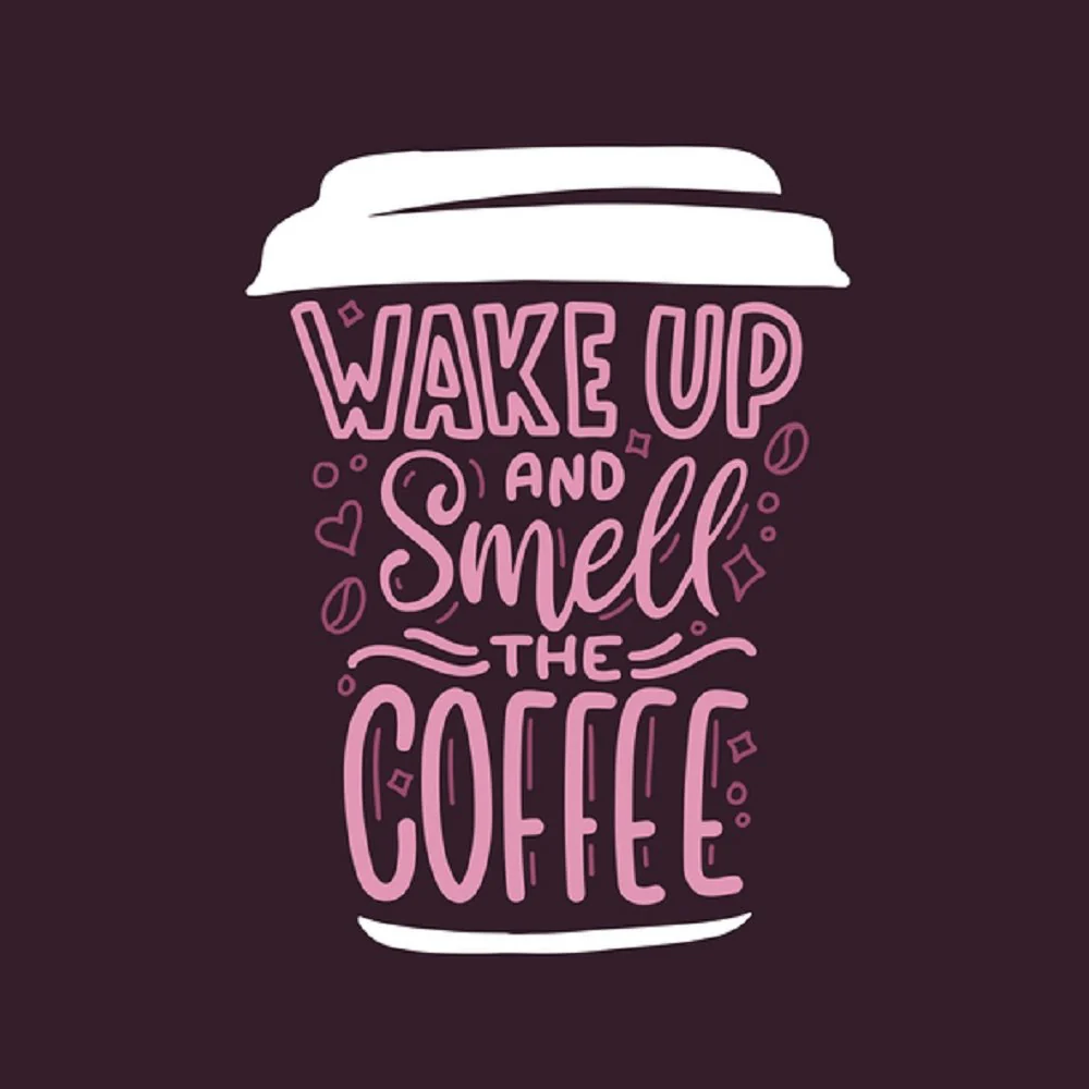 Wake Up And Smell The Coffee Fabric Panel - Purple