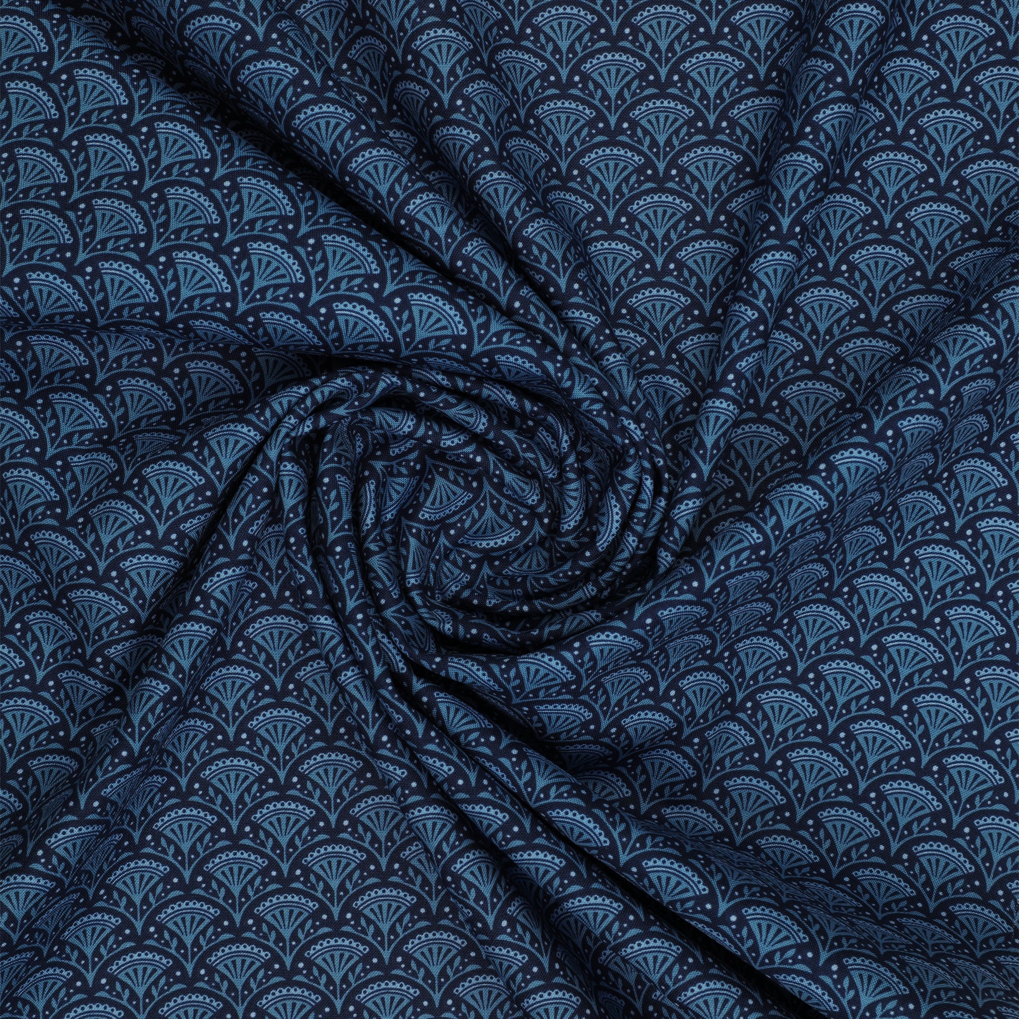 Wander Lane Fabric Collection - Blossom Scallop Navy - Image 2