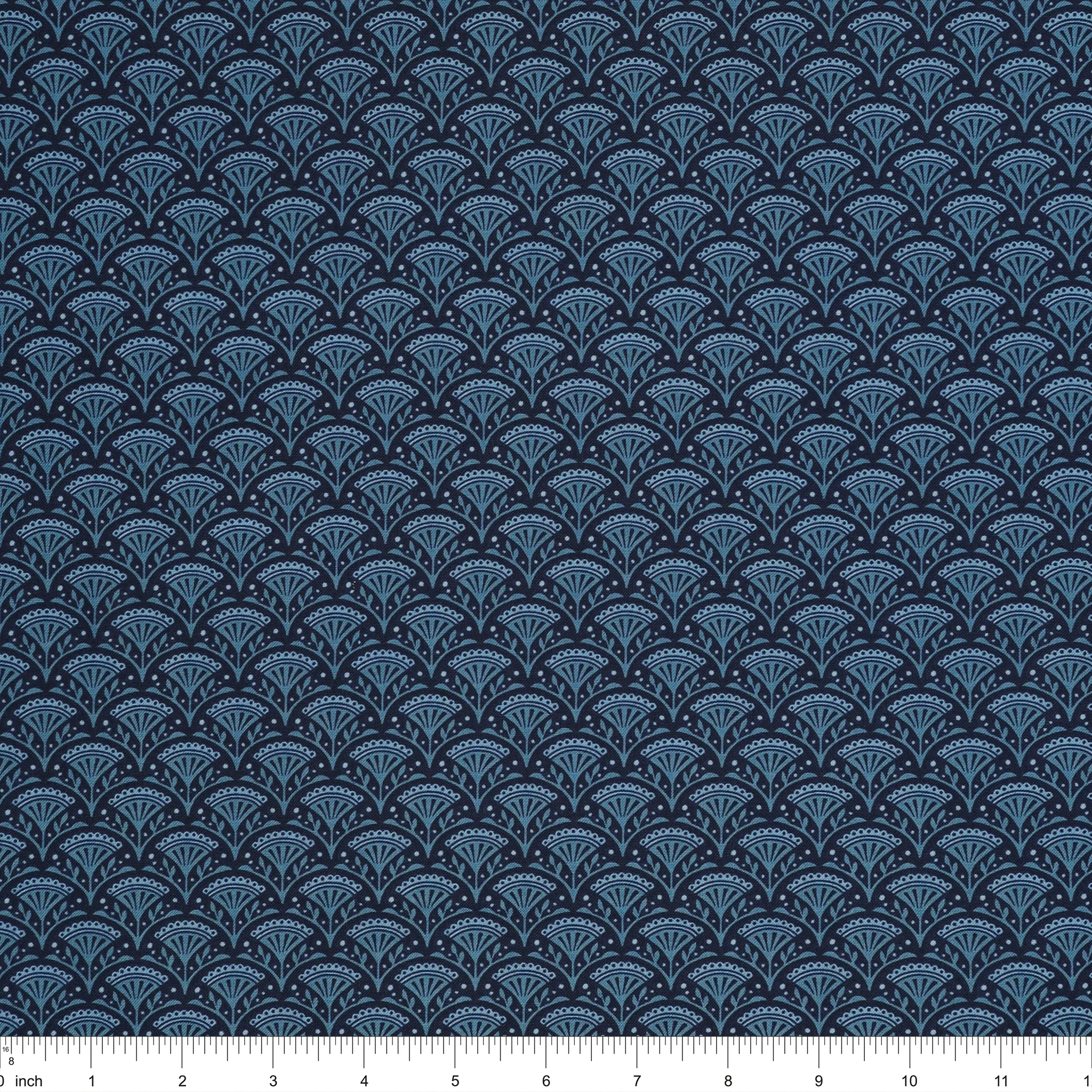 Wander Lane Fabric Collection - Blossom Scallop Navy - Image 3