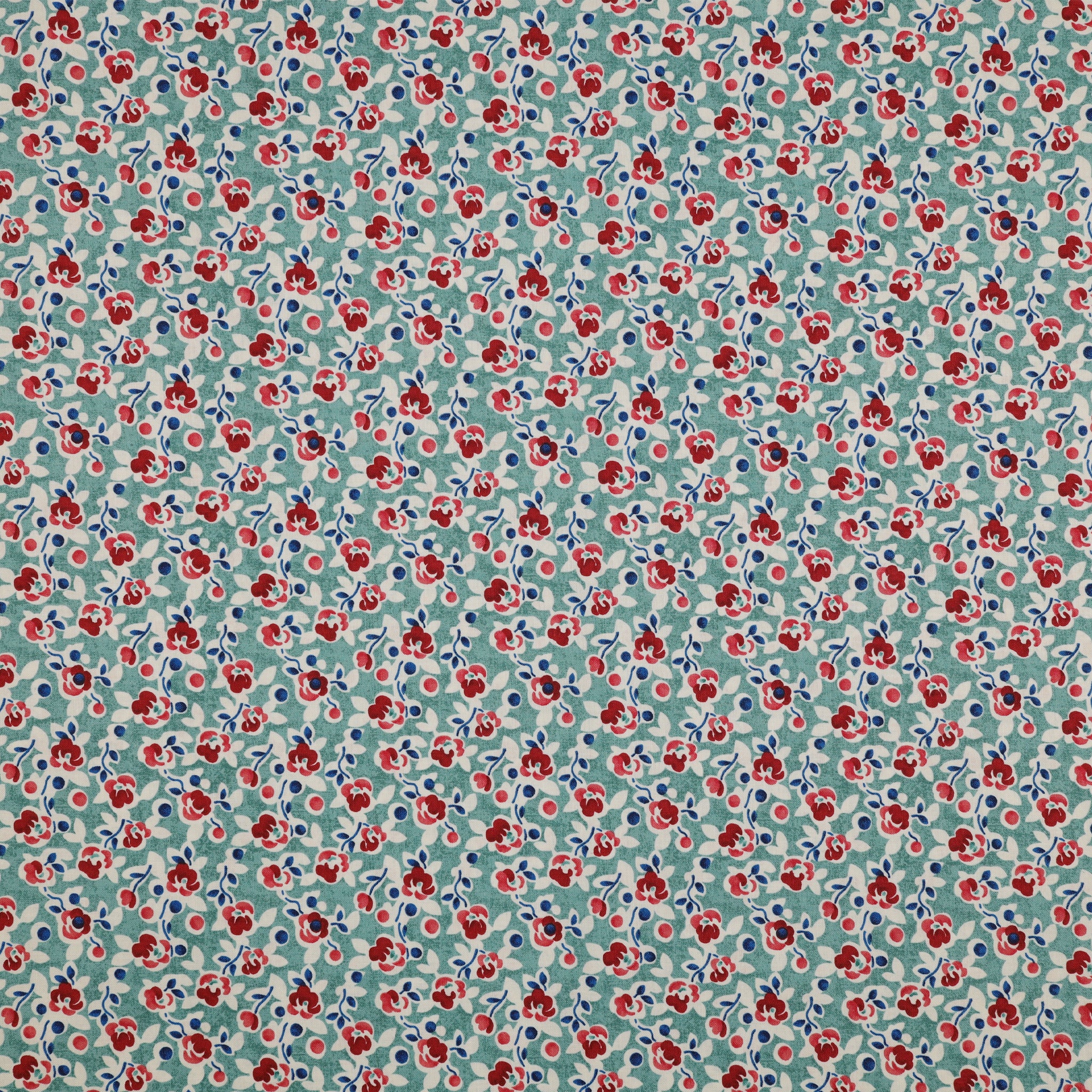 Wander Lane Fabric Collection - Posies Blue Grass
