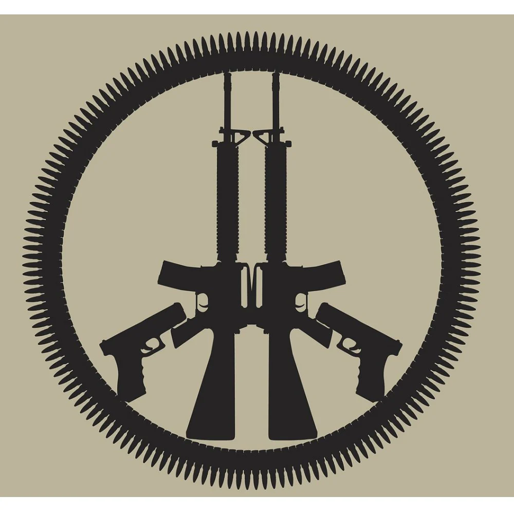 War & Peace Ammunition Silhouette Fabric Panel - Tan