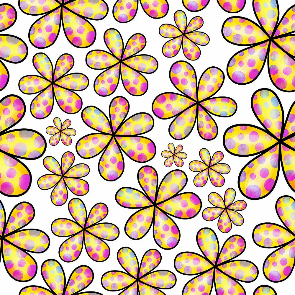 Watercolor Allover Floral Collage #8 Fabric