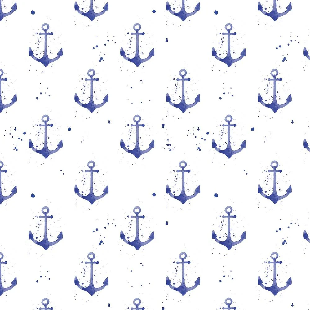 Watercolor Anchors Fabric
