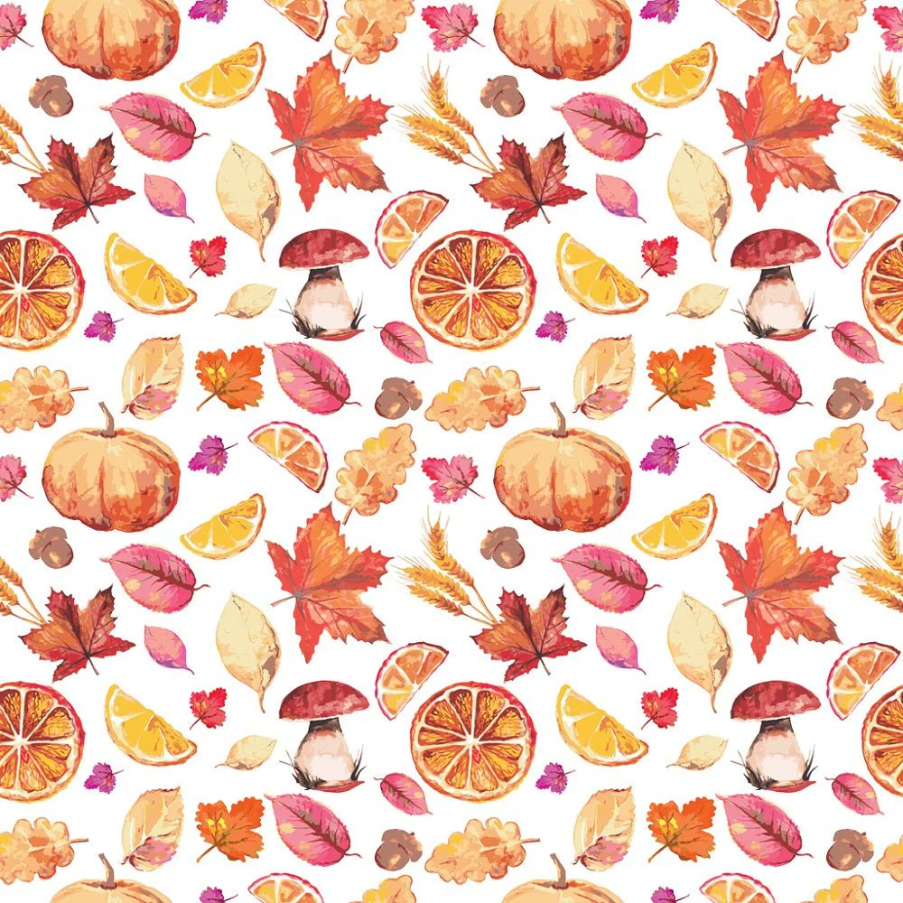 Watercolor Autumn Elements Fabric
