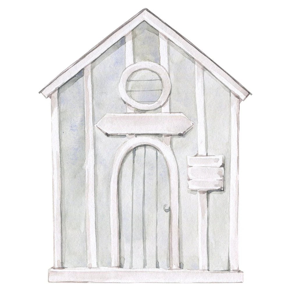 Watercolor Barn Fabric Panel