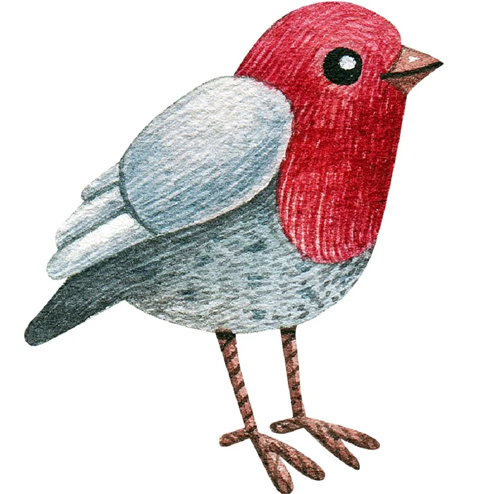 Watercolor Bird Fabric Panel