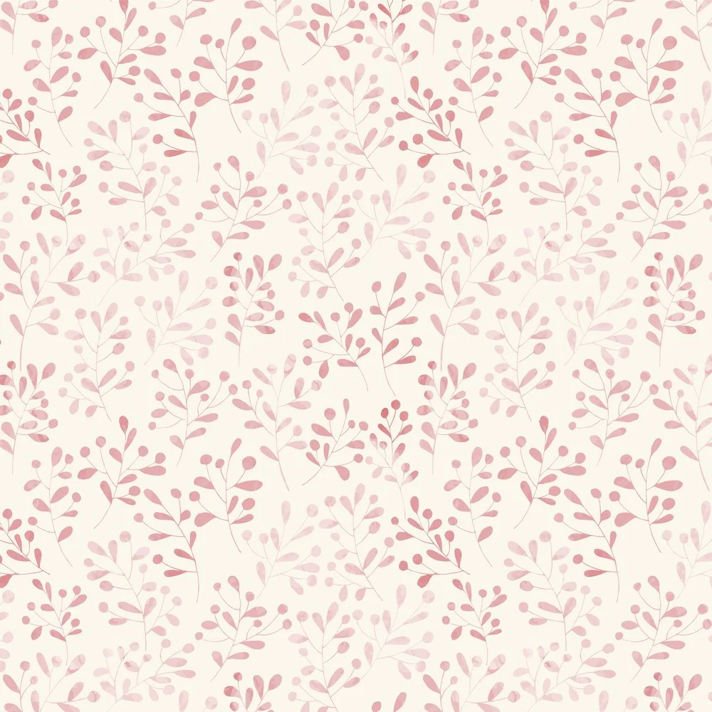 Watercolor Branches Fabric - Pink