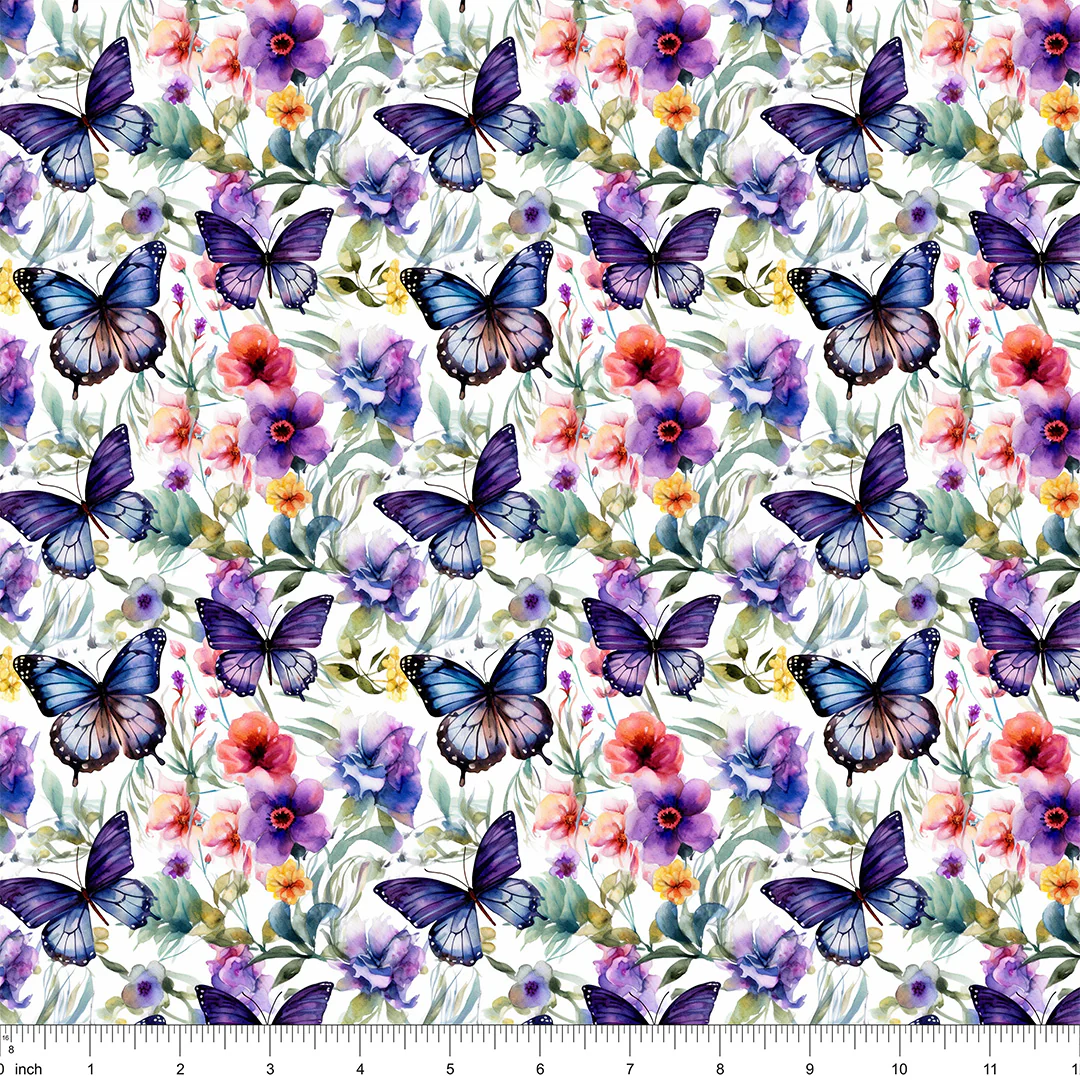 Watercolor Butterflies Pattern #11 Fabric - Image 2