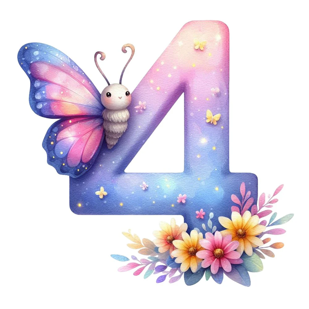 Watercolor Butterfly Number ''4'' Fabric Panel