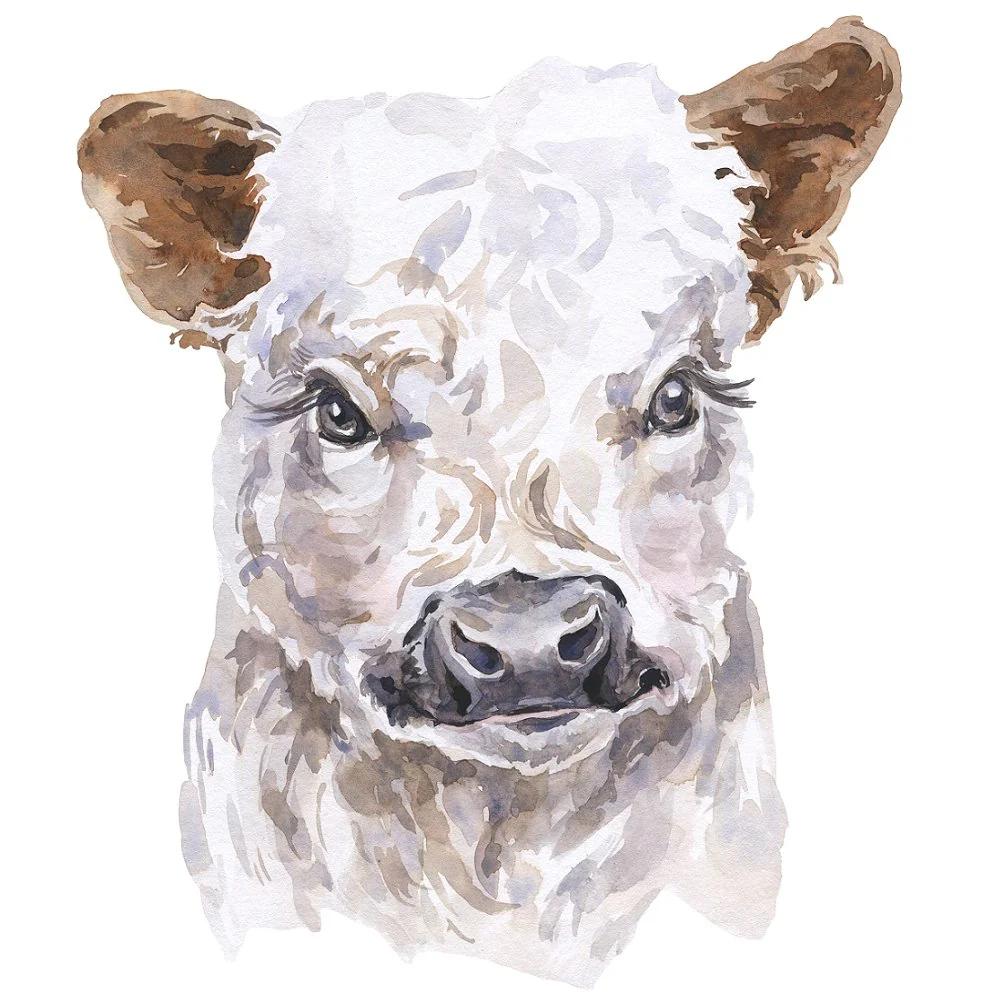Watercolor Calf Fabric Panel