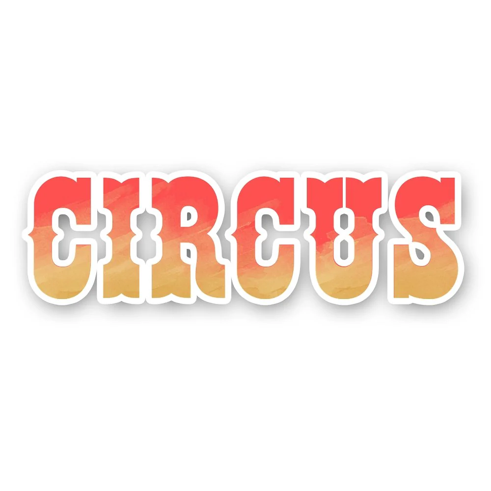 Watercolor Circus Red Font Fabric Panel