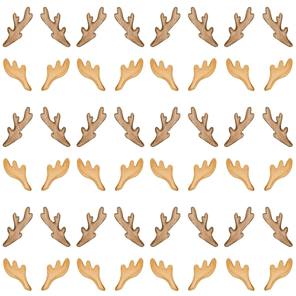 Watercolor Deer Antlers Allover Fabric
