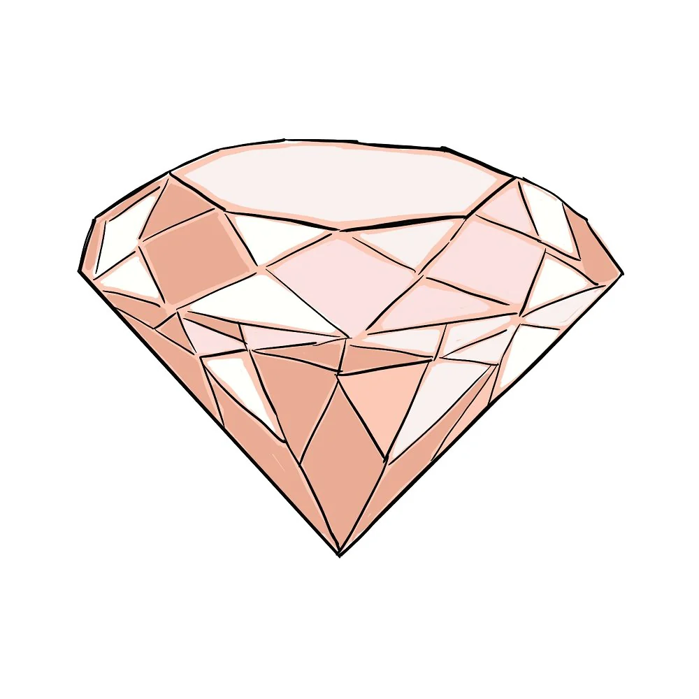 Watercolor Diamond Fabric Panel - Peach