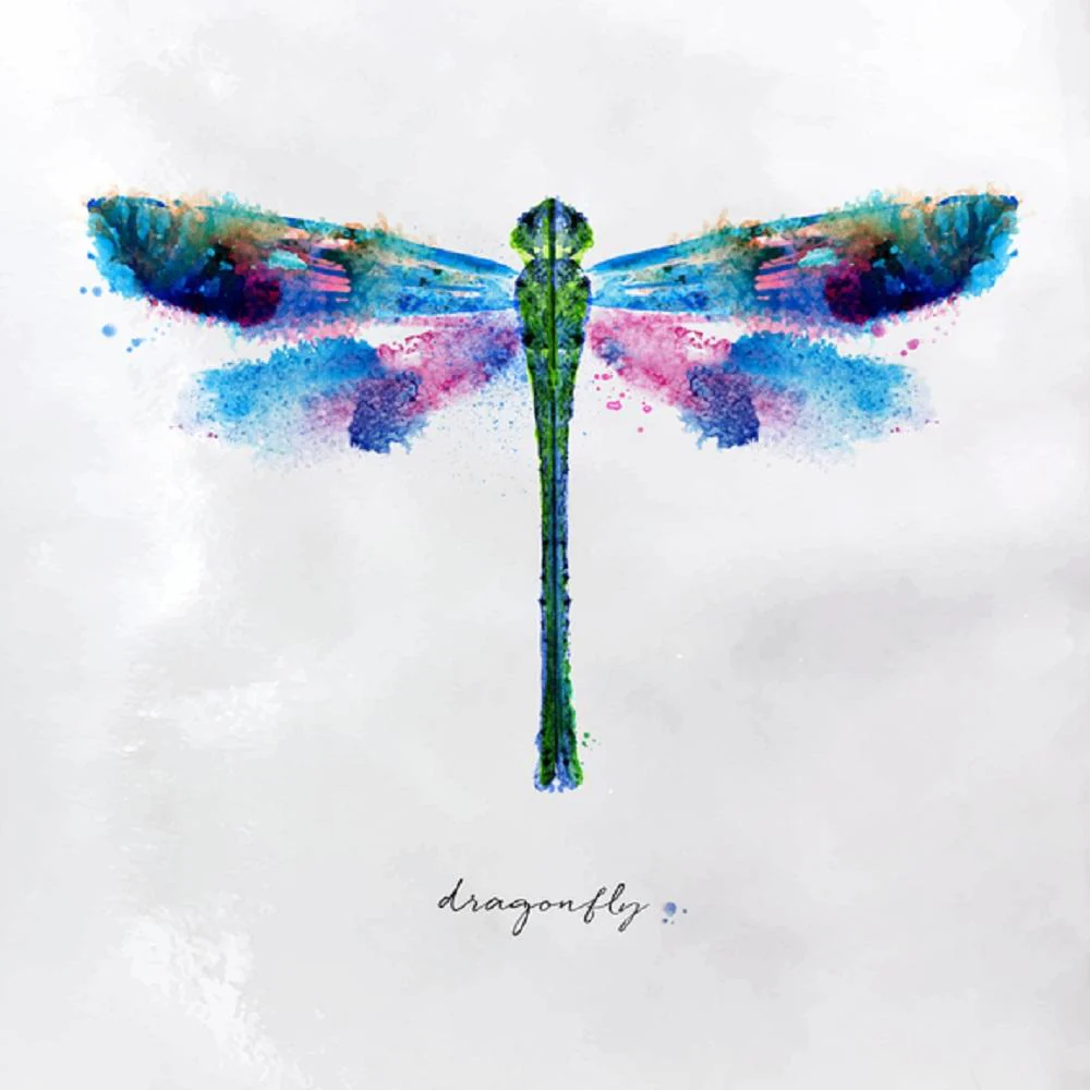 Watercolor Dragonfly Fabric Panel - Multi