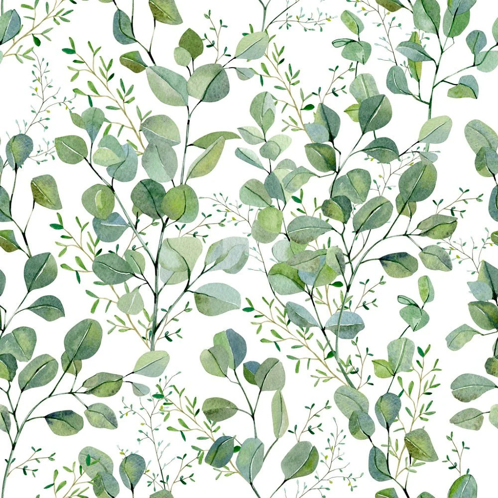 Watercolor Eucalyptus Branches Fabric